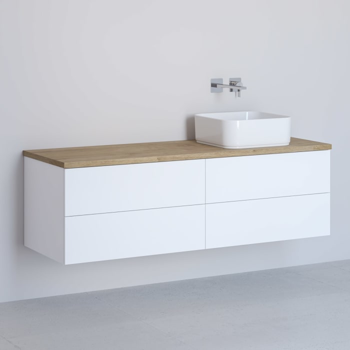 Kronenbach Cube Waschtischkonsole 141 cm mit 4 Auszügen und TIP-ON