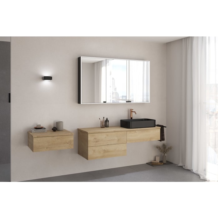 Kronenbach Cube Waschtischkonsole 141 cm mit 3 Auszügen und TIP-ON