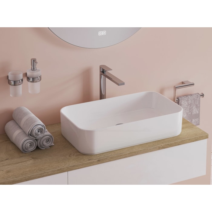 Kronenbach Cube Waschtischkonsole 161 cm mit 2 Auszügen und TIP-ON