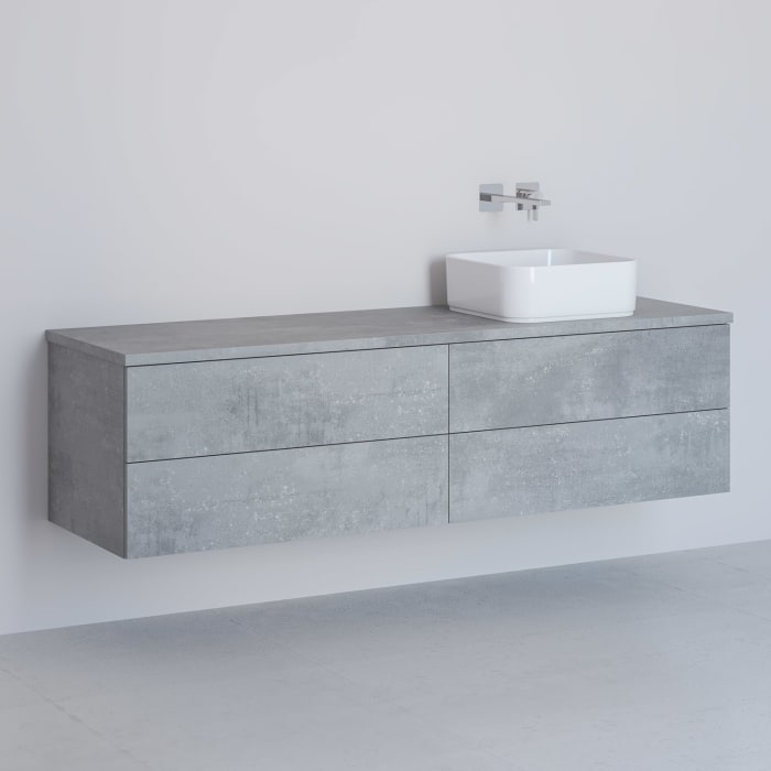 Kronenbach Cube Waschtischkonsole 161 cm mit 4 Auszügen und TIP-ON