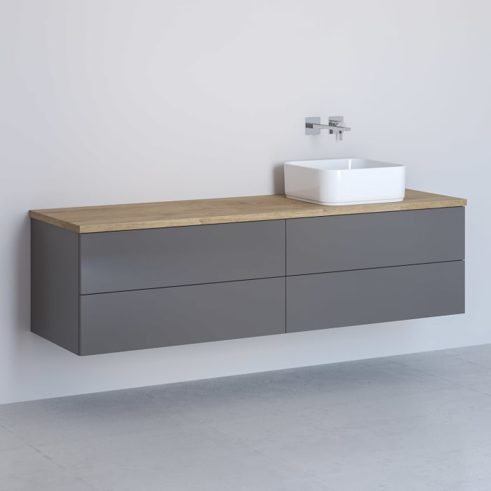 Kronenbach Cube Waschtischkonsole 161 cm mit 4 Auszügen und TIP-ON