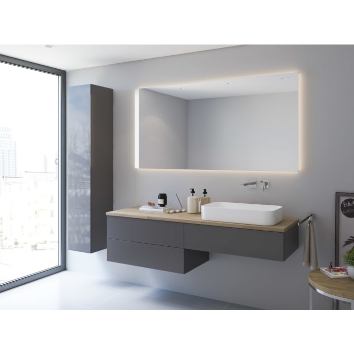 Kronenbach Cube Waschtischkonsole 161 cm mit 3 Auszügen und TIP-ON