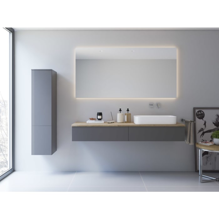 Kronenbach Cube Waschtischkonsole 161 cm mit 2 Auszügen und TIP-ON