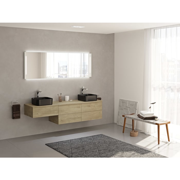 Kronenbach Cube Waschtischkonsole 181 cm für 2 Waschtische mit 5 Auszügen und TIP-ON