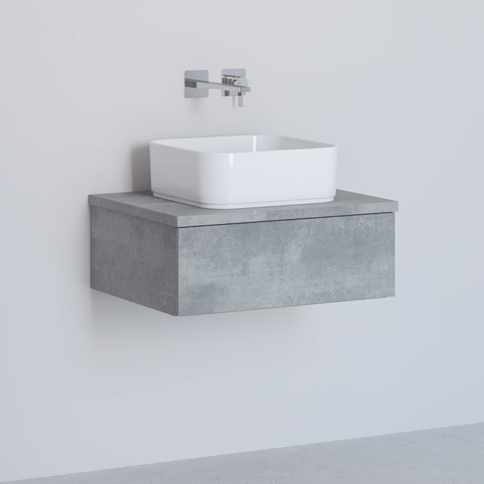 Kronenbach Cube Waschtischkonsole 61 cm mit 1 Auszug und TIP-ON