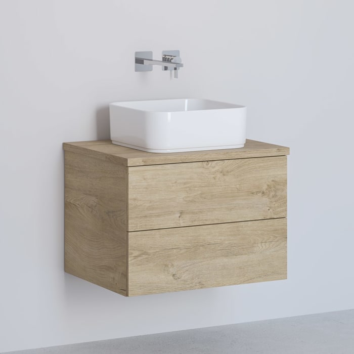 Kronenbach Cube Waschtischkonsole 61 cm mit 2 Auszügen und TIP-ON