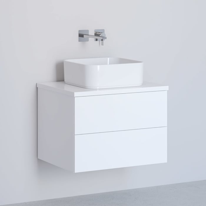 Kronenbach Cube Waschtischkonsole 61 cm mit 2 Auszügen und TIP-ON