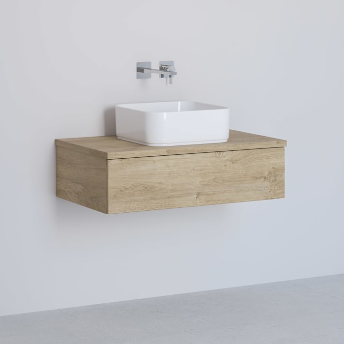 Kronenbach Cube Waschtischkonsole 81 cm mit 1 Auszug und TIP-ON