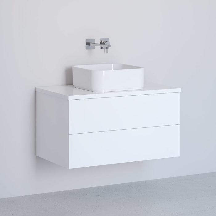 Kronenbach Cube Waschtischkonsole 81 cm mit 2 Auszügen und TIP-ON