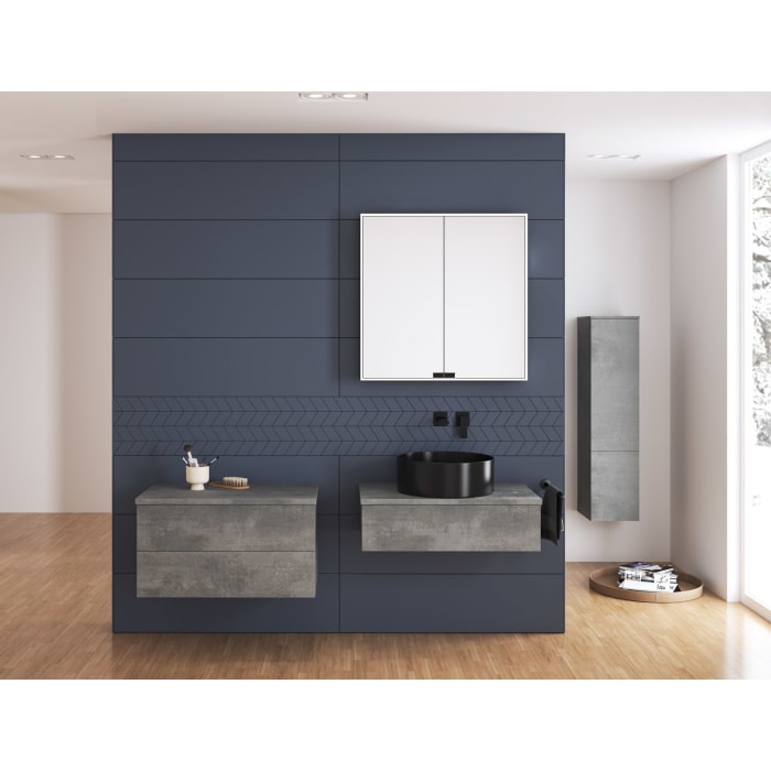 Kronenbach Cube Waschtischkonsole 81 cm mit 1 Auszug und TIP-ON