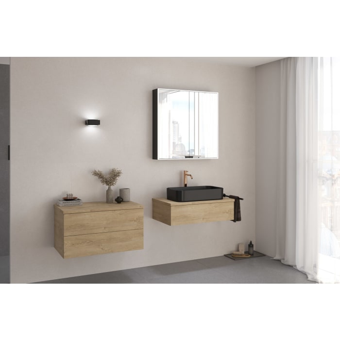 Kronenbach Cube Waschtischkonsole 81 cm mit 1 Auszug und TIP-ON