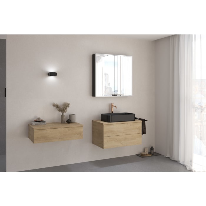 Kronenbach Cube Waschtischkonsole 81 cm mit 2 Auszügen und TIP-ON