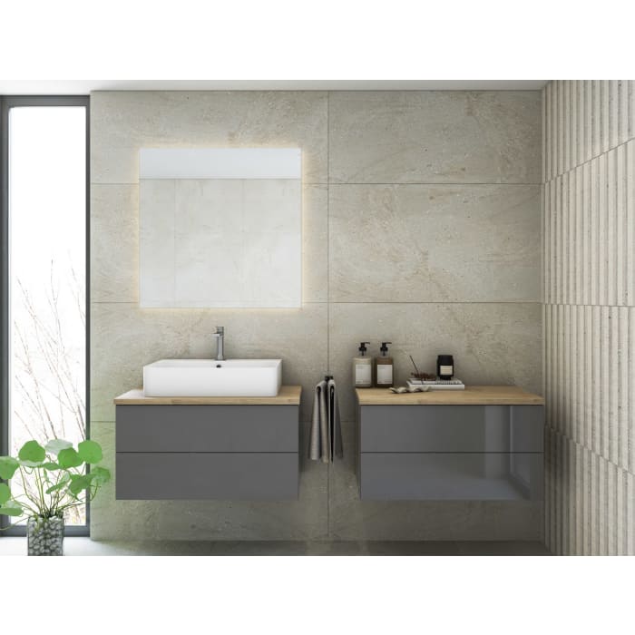 Kronenbach Cube Waschtischkonsole 81 cm mit 2 Auszügen und TIP-ON