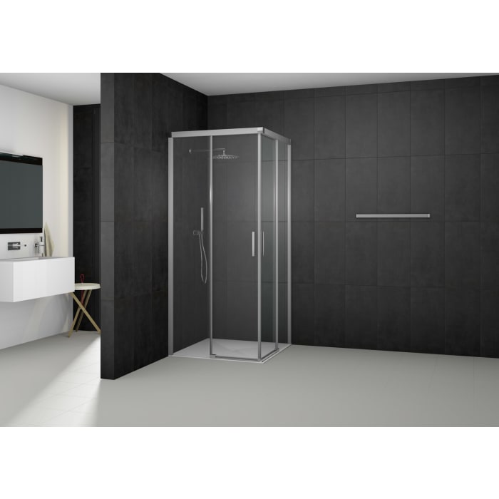 Kronenbach Slide Eckdusche Schiebetür 2-teilig, 100 x 200 cm, Schenkel links