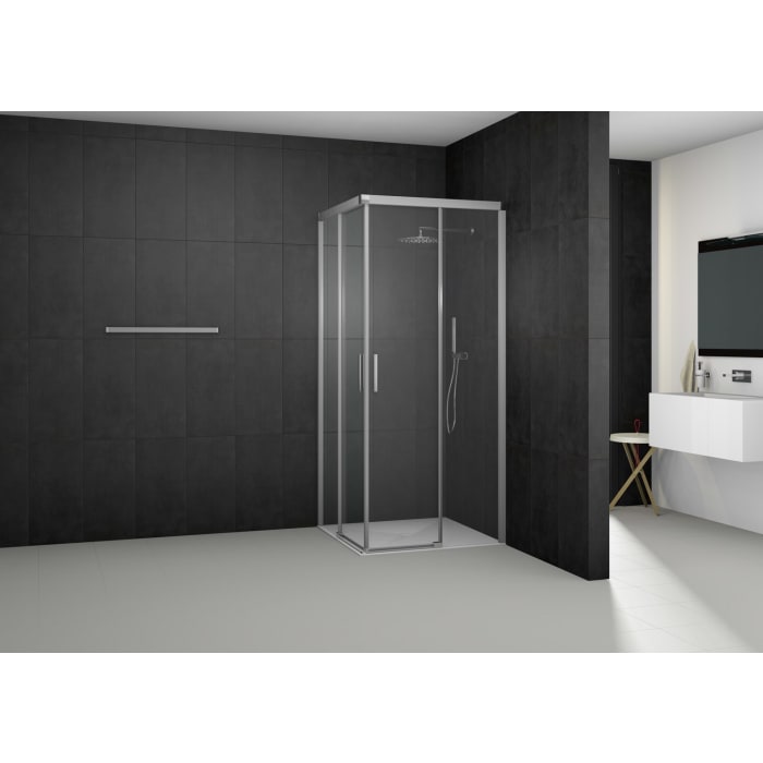 Kronenbach Slide Eckdusche Schiebetür 2-teilig, 80 x 200 cm, Schenkel rechts