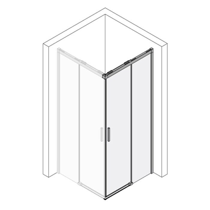Kronenbach Slide Eckdusche Schiebetür 2-teilig, 100 x 200 cm, Schenkel rechts