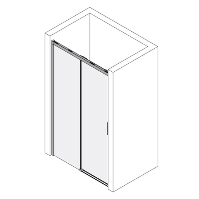 Kronenbach Slide Schiebetür 2-teilig für Nische, 100 x 200 cm, Anschlag links
