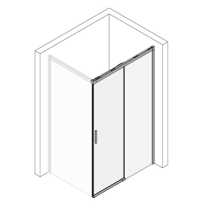 Kronenbach Slide Schiebetür 2-teilig für Trennwand, 100 x 200 cm, Anschlag rechts