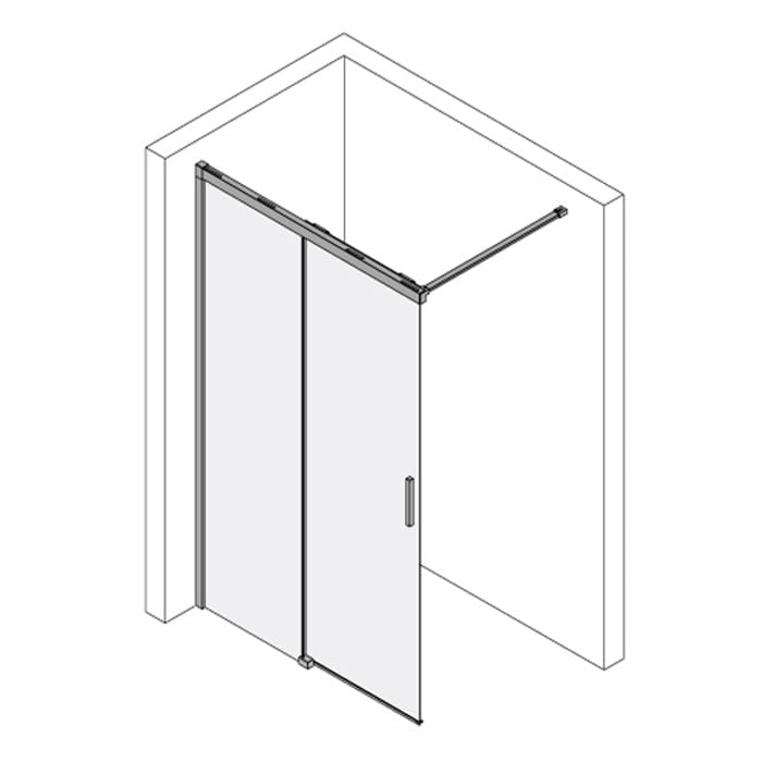 Kronenbach Slide Walk-In Schiebetür 2-teilig, 100 x 200 cm, Anschlag links