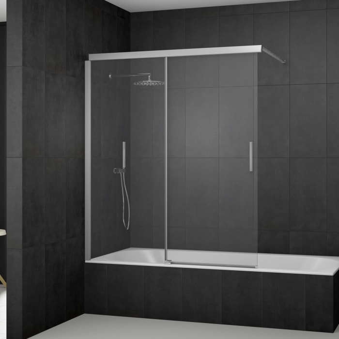 Kronenbach Slide Badewannenaufsatz 2-teilig, 140 x 160 cm, Anschlag links