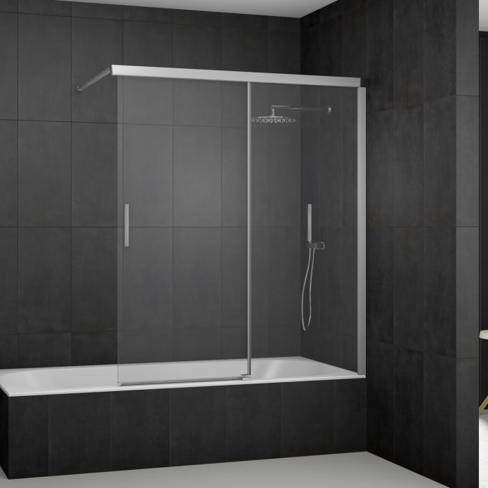 Kronenbach Slide Badewannenaufsatz 2-teilig, 140 x 160 cm, Anschlag rechts