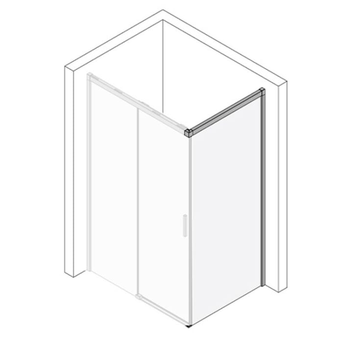 Kronenbach Slide Trennwand für Schiebetür, 75 x 200 cm, Anschlag rechts