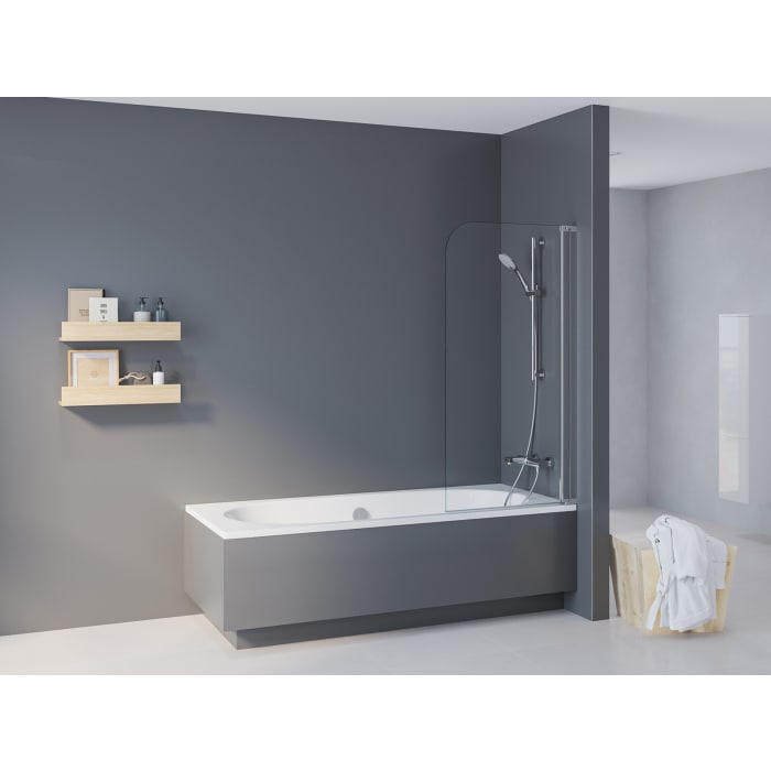 Kronenbach Tube Badewannenaufsatz 1-teilig, Sondermaß bis 90 cm, Anschlag rechts