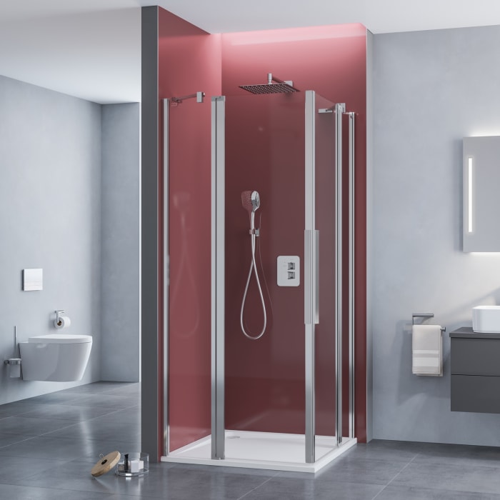 Kronenbach Tube Eckdusche Pendeltür 2-teilig, 80 x 200 cm, Schenkel links