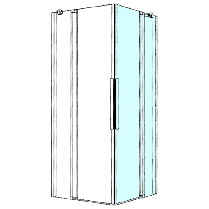 Kronenbach Tube Eckdusche Pendeltür 2-teilig, 80 x 200 cm, Schenkel rechts