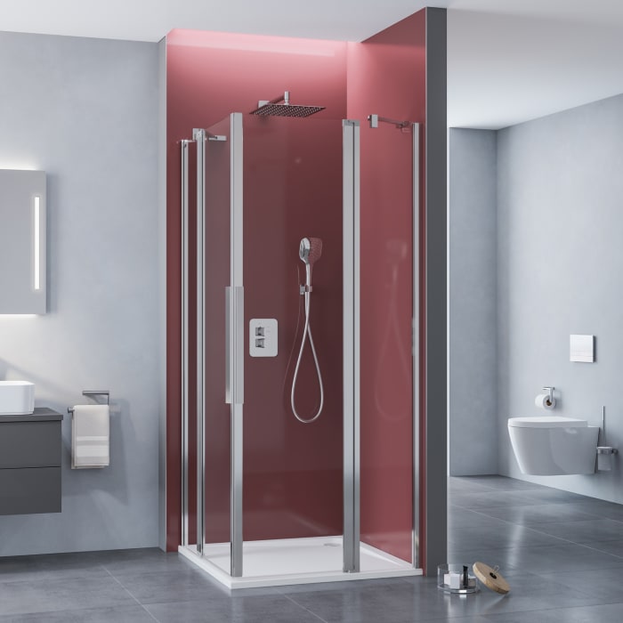 Kronenbach Tube Eckdusche Pendeltür 2-teilig, 80 x 200 cm, Schenkel rechts