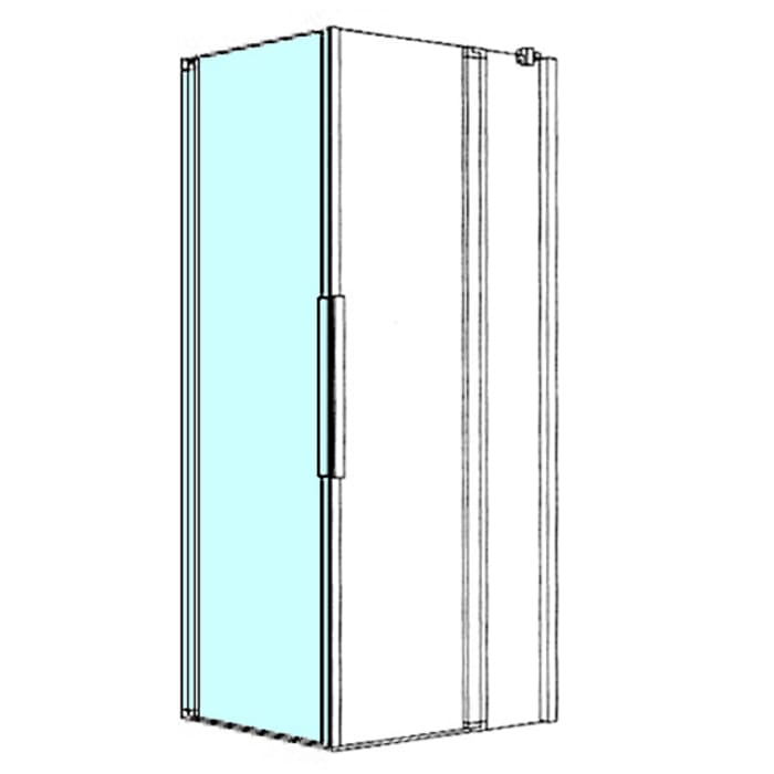 Kronenbach Tube Eckdusche Pendeltür mit Drehpunkt wandseitig, Sondermaß, Schenkel links