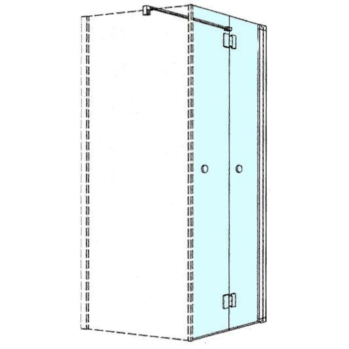 Kronenbach Tube Falttür für Trennwand, 80 x 200 cm, Anschlag rechts
