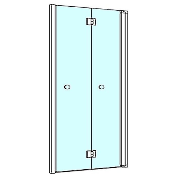Kronenbach Tube Falttür für Nische, 80 x 200 cm, Anschlag rechts