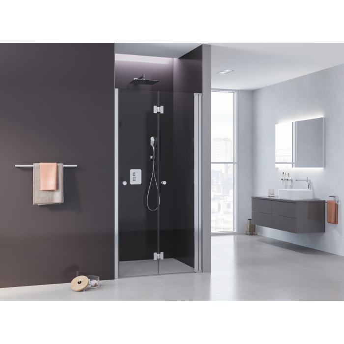 Kronenbach Tube Falttür für Nische, Sondermaß bis 125 cm, Anschlag rechts