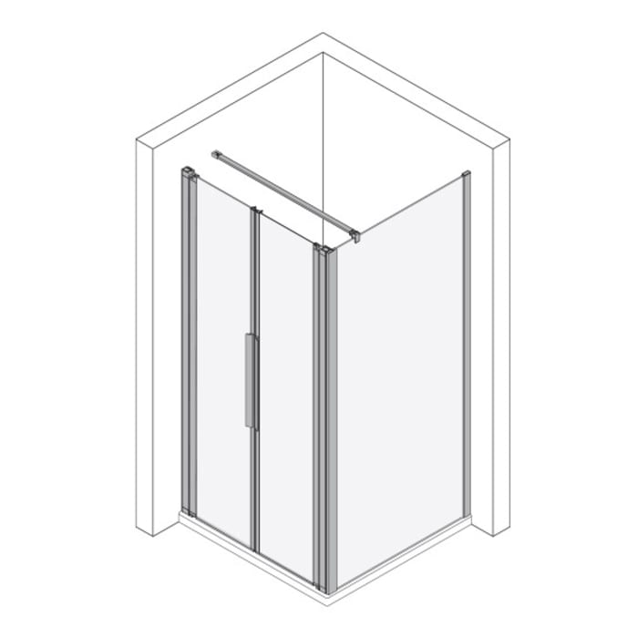 Kronenbach Tube Pendeltür für Kombination mit Trennwand, Sondermaß bis 197 cm