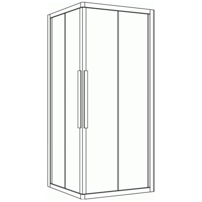 Kronenbach Tube Eckdusche Schiebetür 2-teilig, 100 x 100 cm