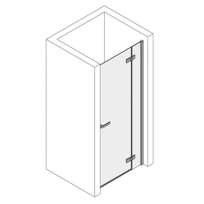 Kronenbach Turn Pendeltür für Nische, 90 x 200 cm, Anschlag rechts
