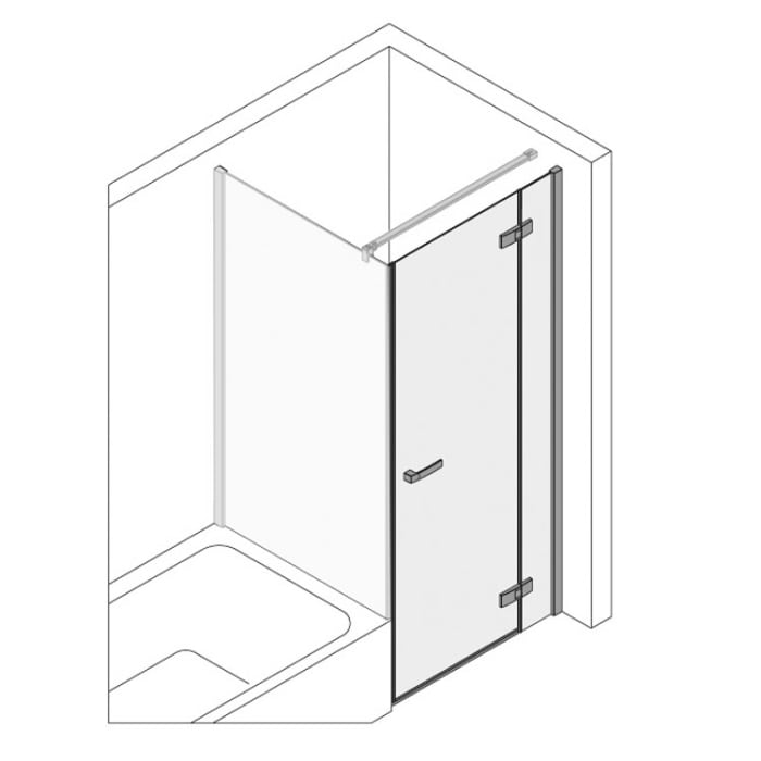 Kronenbach Turn Pendeltür für Nische, 90 x 200 cm, Anschlag rechts