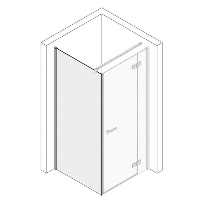 Kronenbach Turn Trennwand für Pendeltür, 160 x 200 cm, Anschlag links