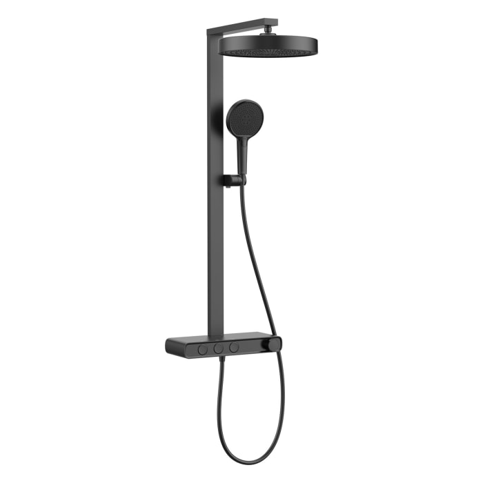 Kronenbach Aquivara Thermostat-Duschsystem Aufputz mit Ablage und 2-Funktions Kopfbrause Ø 31 cm