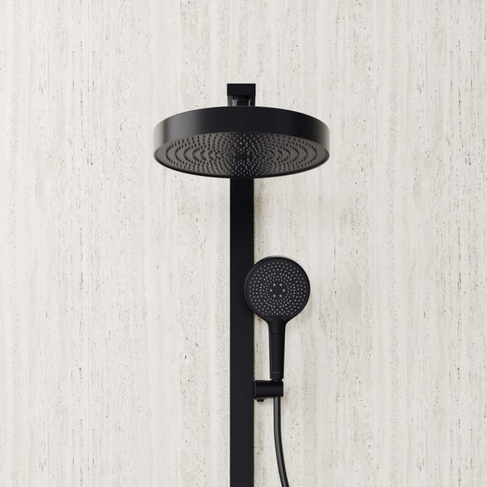 Kronenbach Aquivara Thermostat-Duschsystem Aufputz mit Ablage und 2-Funktions Kopfbrause Ø 31 cm