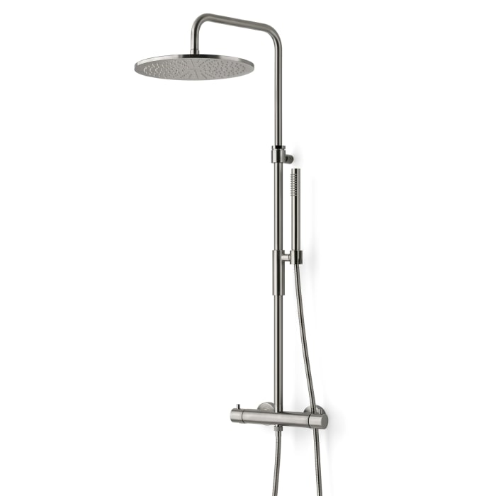 Kronenbach Duschsystem Aufputz mit Thermostat und Kopfbrause Ø 30 cm, rund