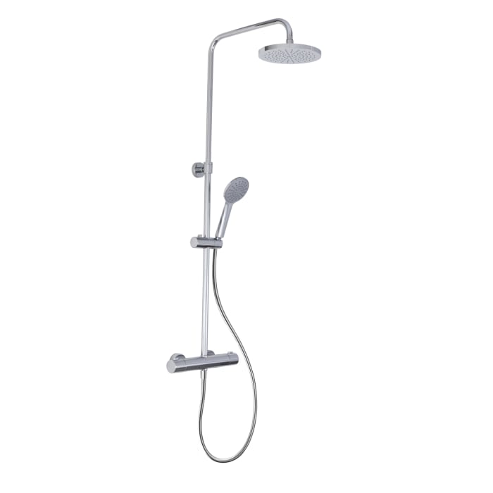 Kronenbach Aufputz-Duschsystem rund mit Thermostat und Kopfbrause Ø 20cm