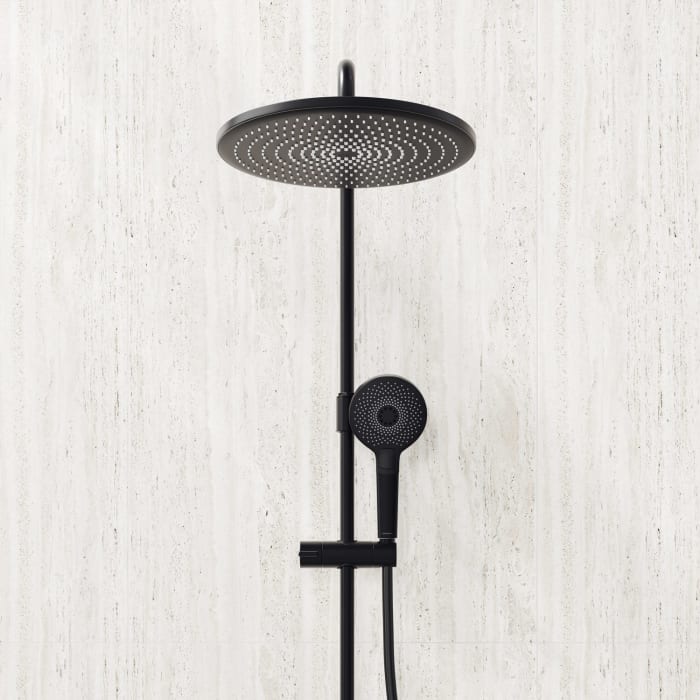 Kronenbach EasyRain Thermostat-Duschsystem Aufputz, Kopfbrause Ø 30 cm, höhenverstellbar