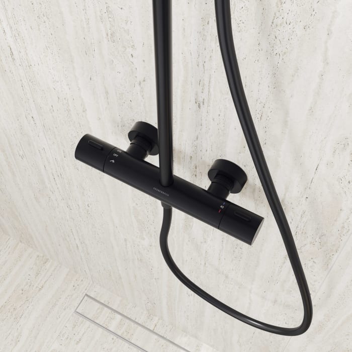 Kronenbach EasyRain Thermostat-Duschsystem Aufputz, Kopfbrause Ø 30 cm, höhenverstellbar