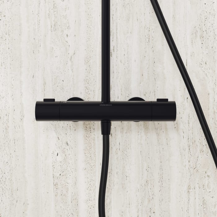 Kronenbach EasyRain Thermostat-Duschsystem Aufputz, Kopfbrause Ø 30 cm, höhenverstellbar