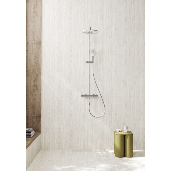 Kronenbach EasyRain Thermostat-Duschsystem Aufputz, Kopfbrause Ø 30 cm, höhenverstellbar