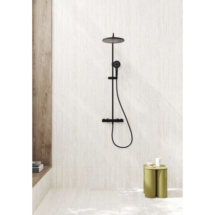 Kronenbach EasyRain Thermostat-Duschsystem Aufputz, Kopfbrause Ø 30 cm, höhenverstellbar