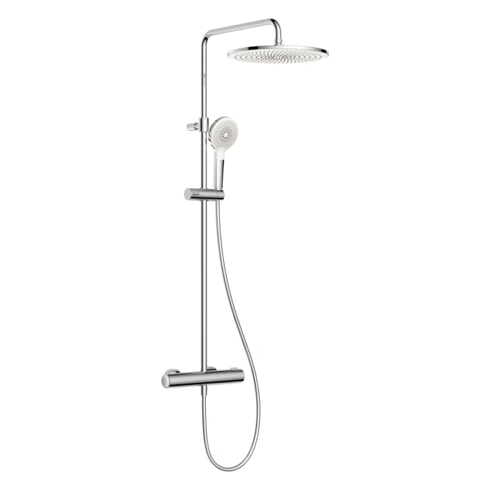 Kronenbach EasyRain Thermostat-Duschsystem Aufputz, Kopfbrause Ø 30 cm, höhenverstellbar