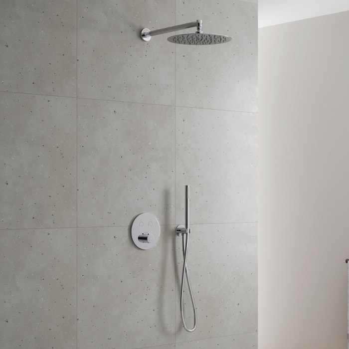 Kronenbach Smart Push Thermostat Duschsystem Unterputz für 2 Verbraucher, rund